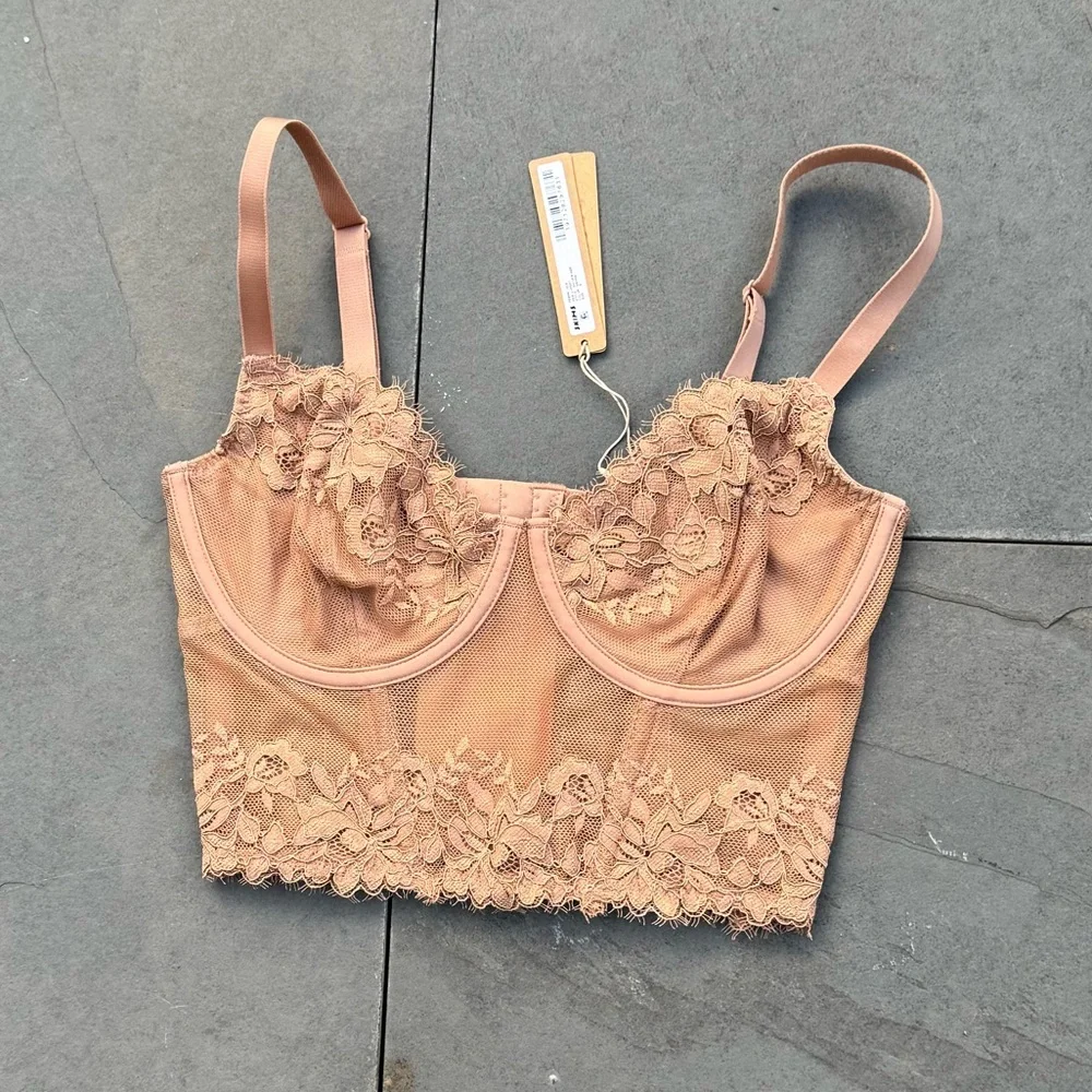 Skims NWT Femme‎ Lace Demi Corset Size S Color Sienna (Nude) - Picture 2 of 5